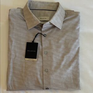 Bugatchi Men's Light Gray Button Down Shirt